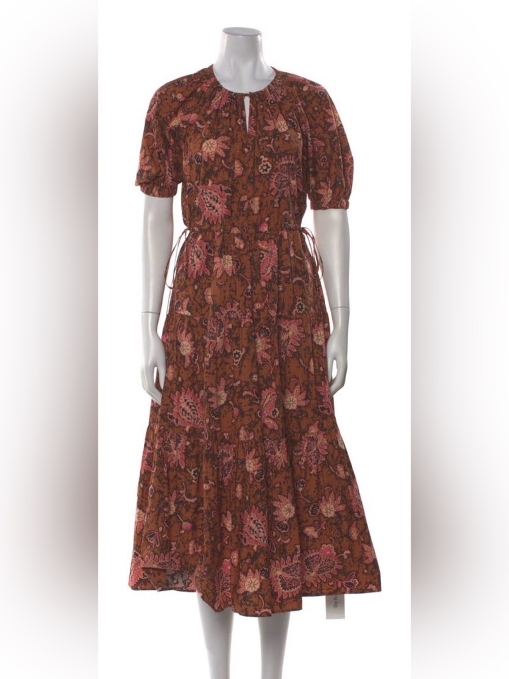 A.L.C. Women's Brown Floral Tiered Maxi Dress - Pink Accents